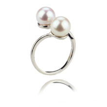 Double Button Genuine Pearl Jewelry Ring